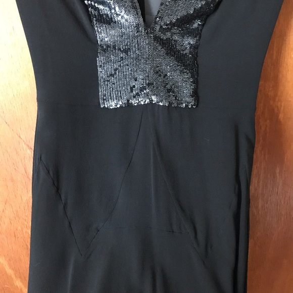 NWT Jasmine Di Milo Fluorine Black Silk Georgette Sequined Dress, Size 2 - Picture 8 of 13